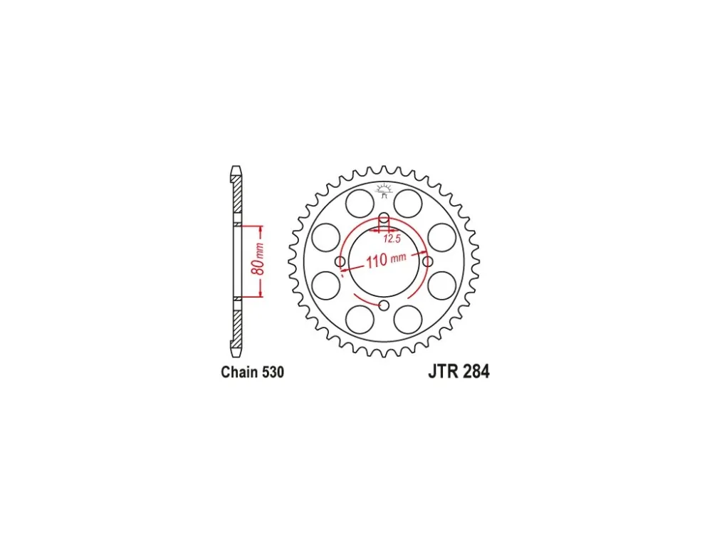 Jen Po Omezenou Doba JT JTR284.46 Zadní kolečko (rozeta), 46 zubů, 530 HONDA CB 650 Z,A,B,C 79-82