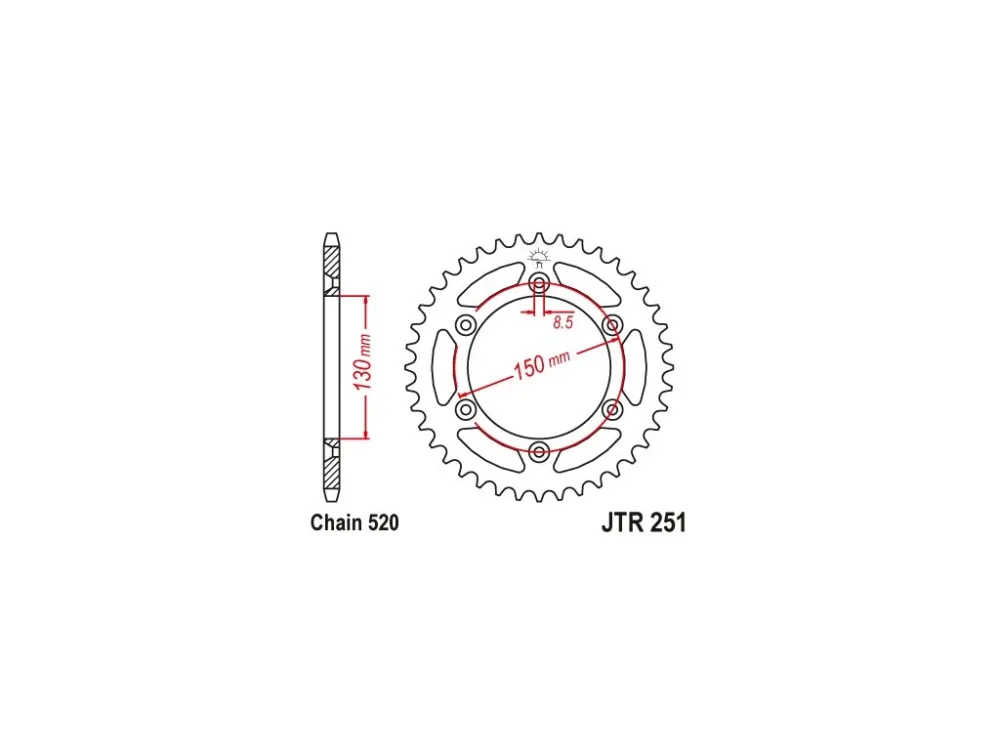 Akce JT JTR251.46 Zadní kolečko (rozeta), 46 zubů, 520