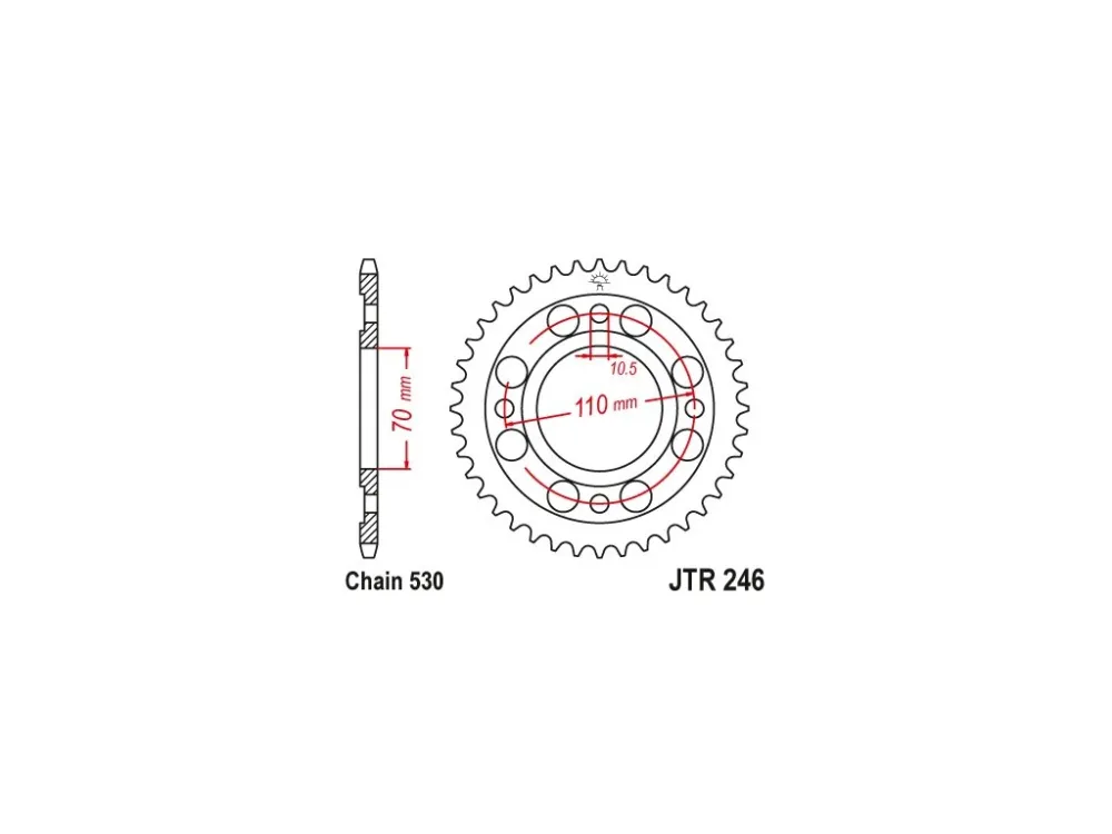 Značkový JT JTR246.37 Zadní kolečko (rozeta), 37 zubů, 530