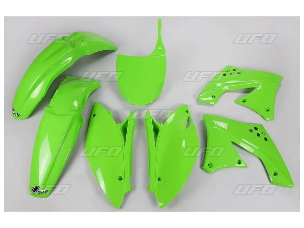 UFO kompletní plasty KAWASAKI KXF 250 09, KXF 250 12, barva zelená Nejprodávanější