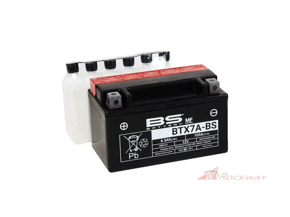 Nejprodávanější Bezúdržbová motocyklová baterie BS-BATTERY BTX7A-BS (YTX7A-BS)- 5A