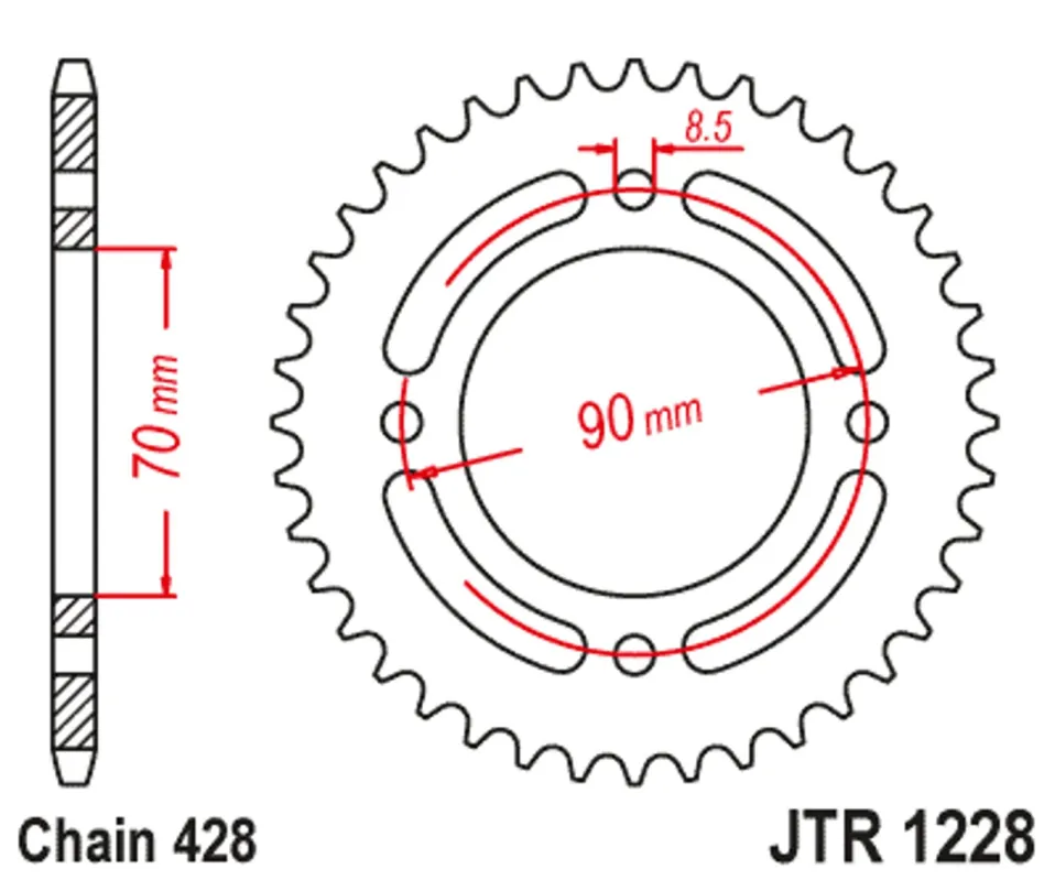 Nejprodávanější Řetězová rozeta JT JTR 1228-34 34 zubů, 428