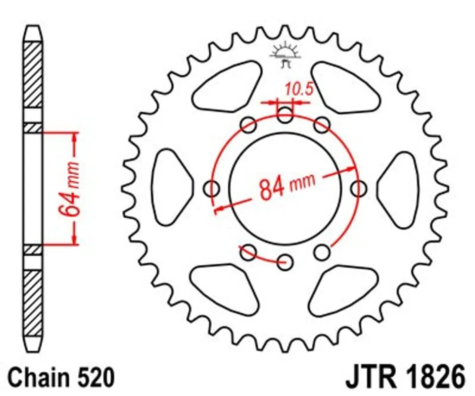 Bezpečná Platba Řetězová rozeta JT JTR 1826-46 46 zubů, 520