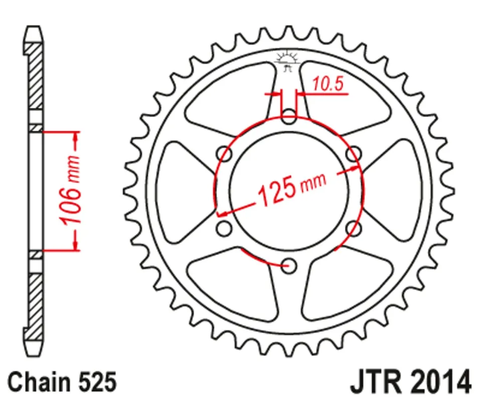 Nová Kolekce Řetězová rozeta JT JTR 2014-44 44 zubů, 525