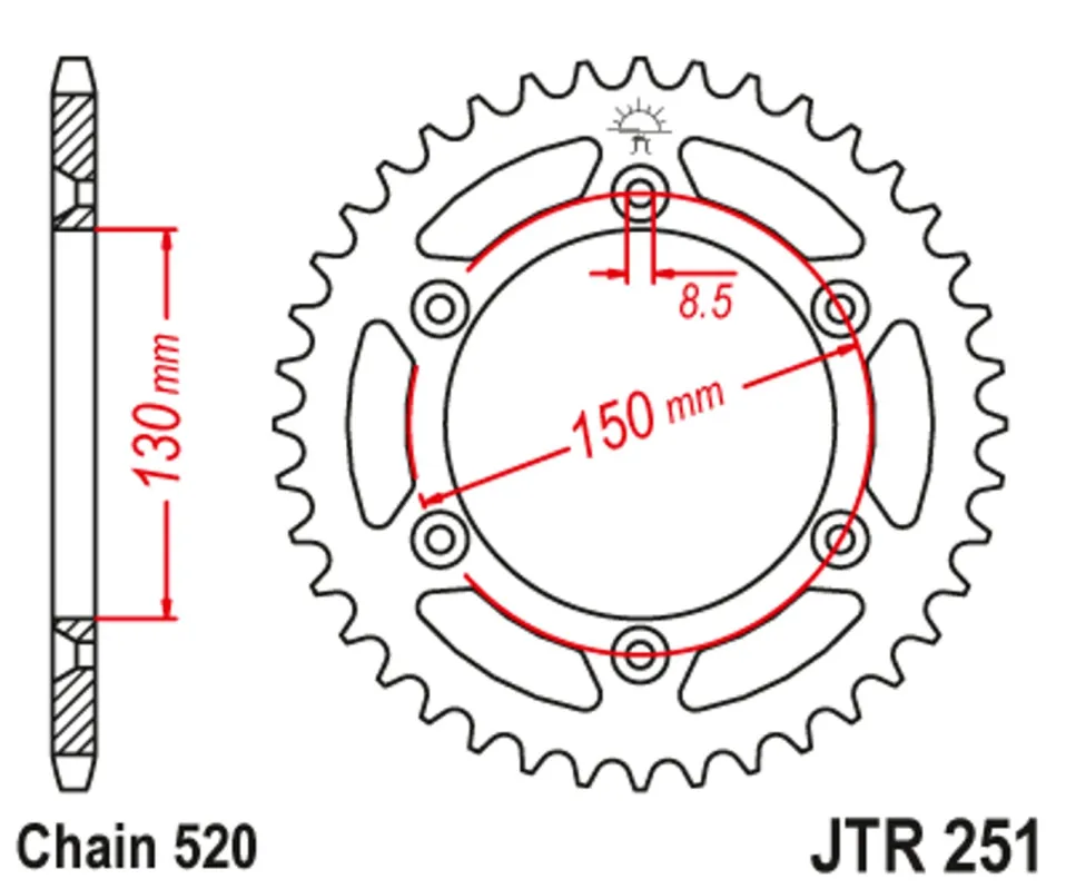 Originální Řetězová rozeta JT JTR 251-38 38 zubů, 520