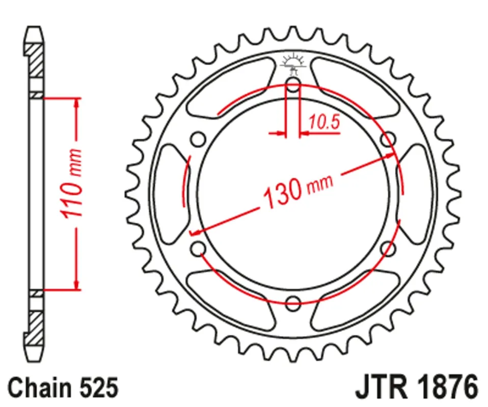 Akční Nabídka Řetězová rozeta JT JTR 1876-42 42 zubů, 525