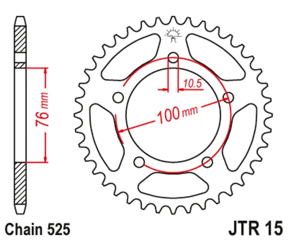 Bezpečná Platba Řetězová rozeta JT JTR 15-46 46 zubů, 525