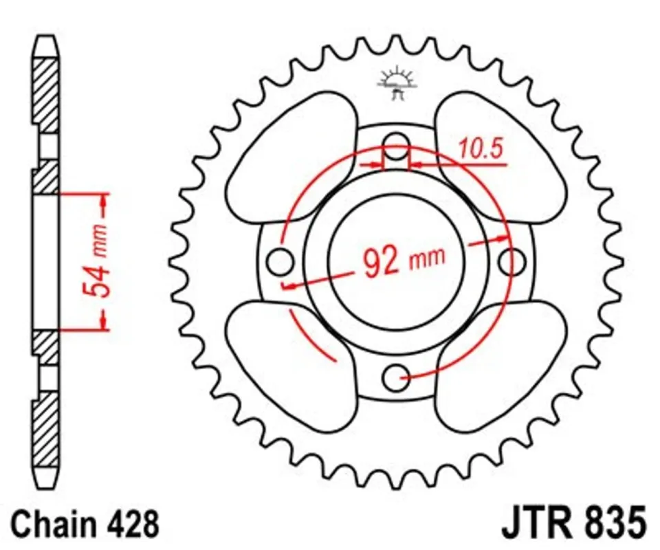 Akce Řetězová rozeta JT JTR 835-50 50 zubů, 428