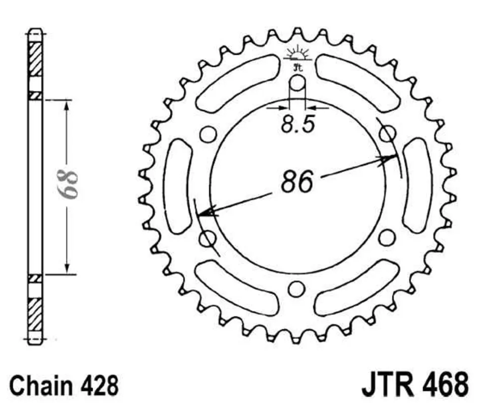Zlevněný Řetězová rozeta JT JTR 468-46 46 zubů, 428