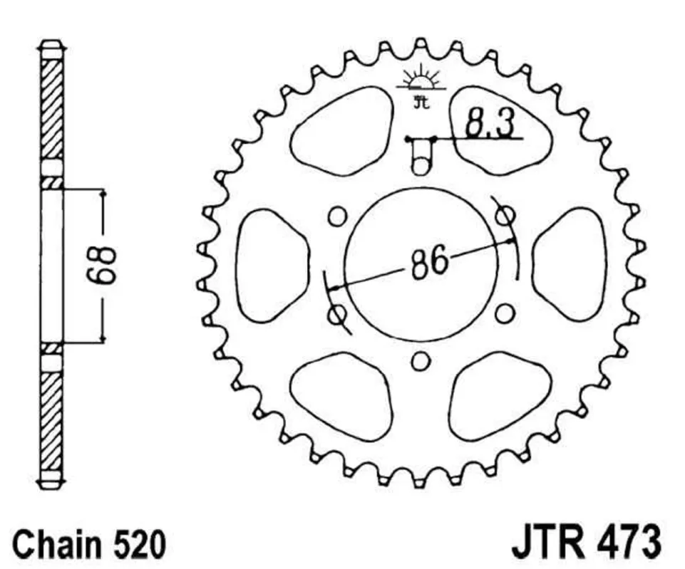 Řetězová rozeta JT JTR 473-37 37 zubů, 520 Objednat Nyní