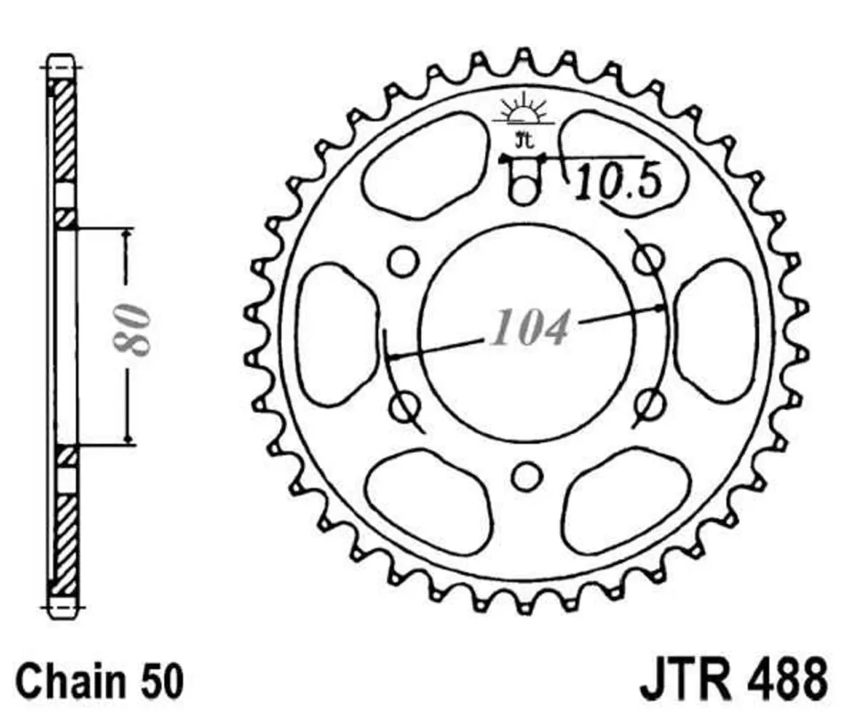 Aktuální Řetězová rozeta JT JTR 488-46 46 zubů, 530