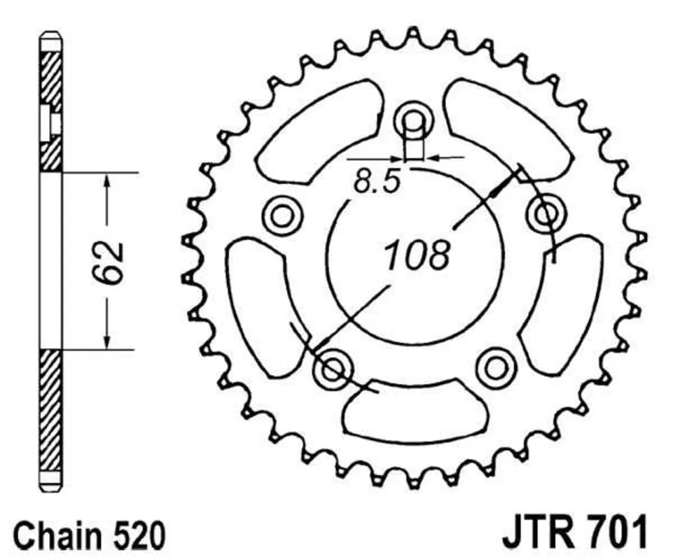 Řetězová rozeta JT JTR 701-39 39 zubů, 520 Kup Teď