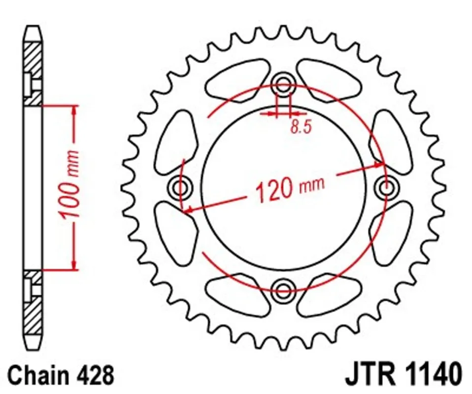Akční Nabídka Řetězová rozeta JT JTR 1140-56 56 zubů, 428