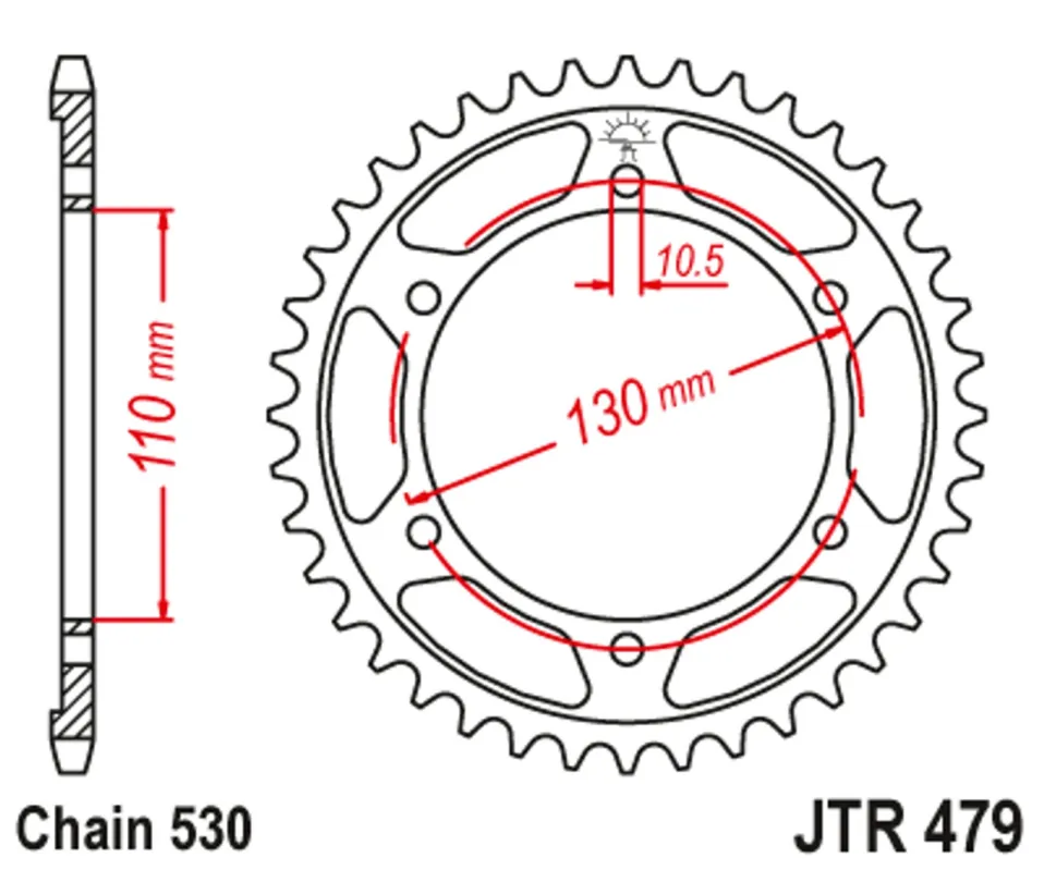 Víkendová Akce Řetězová rozeta JT JTR 479-47 47 zubů, 530