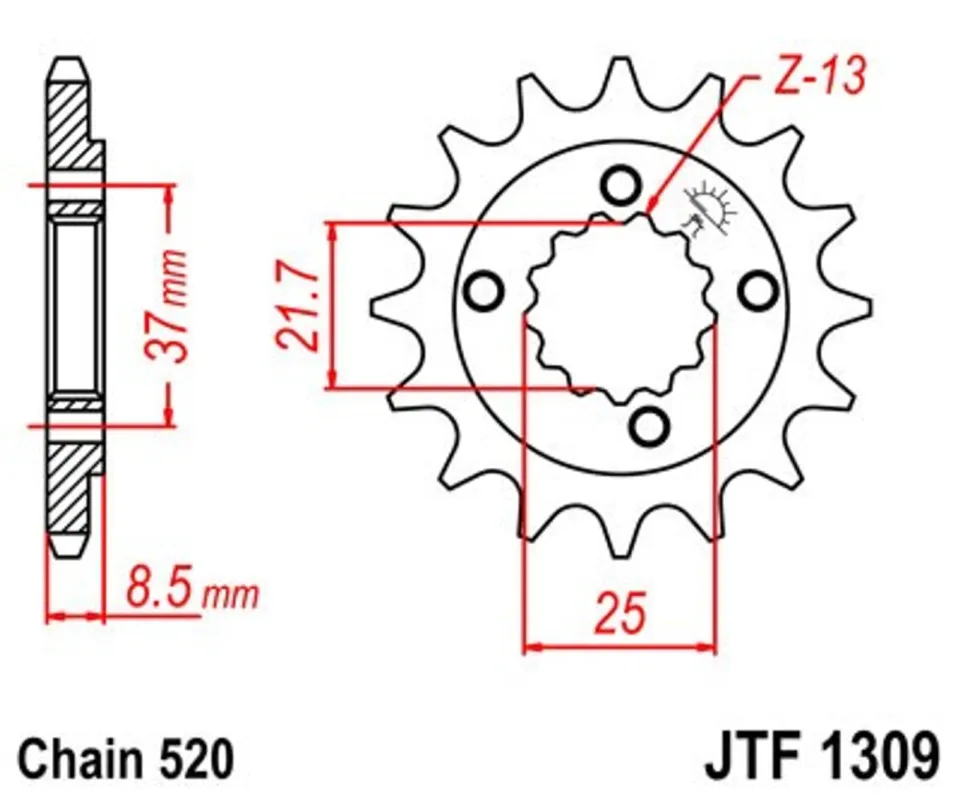 Aktuální Řetězové kolečko JT JTF 1309-15 15 zubů, 520