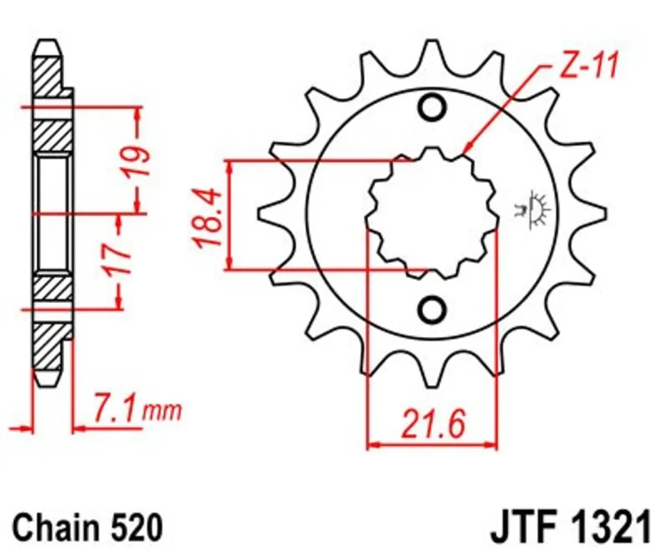 Víkendová Akce Řetězové kolečko JT JTF 1321-12 12 zubů, 520