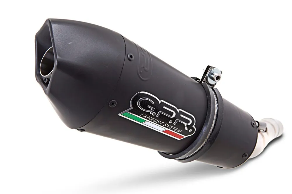 Koncovka výfuku Slip-on GPR NEW GRAND PRIX EVO BLACK TITANIUM E4.D.136.CAT.GPAN.BLT Titanová matná černá zahrnuje spojovací svod, odnímatelný dB killer a katalyzátor Speciální Cena