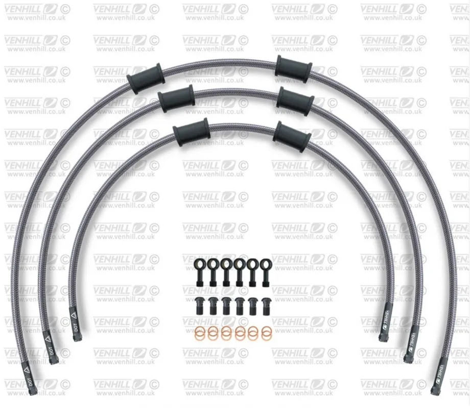 STANDARD Hadice přední brzdy sada Venhill POWERHOSEPLUS HON-7004FB (3 hadice v sadě) Průhledné hadice, černé koncovky Cenově Výhodný