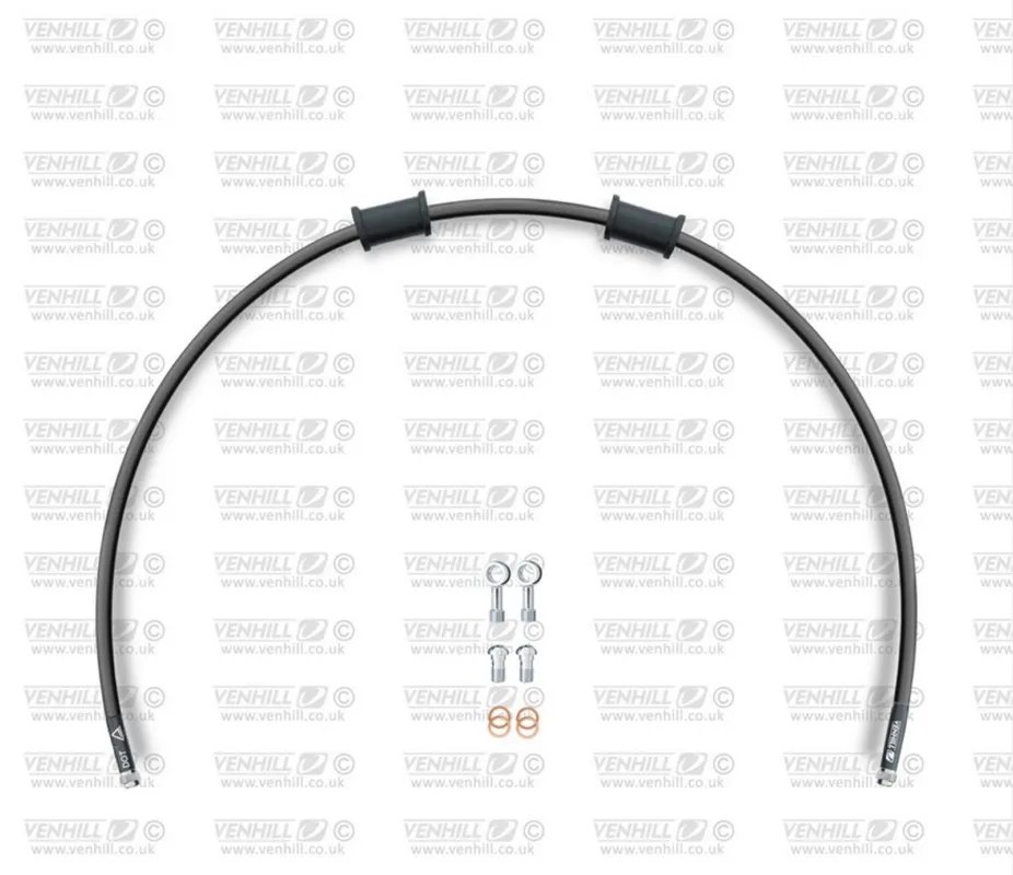 Hadice zadní brzdy Venhill POWERHOSEPLUS KAW-11010R-BK (1 hadice v sadě) černé hadice, chromové koncovky Oblíbený