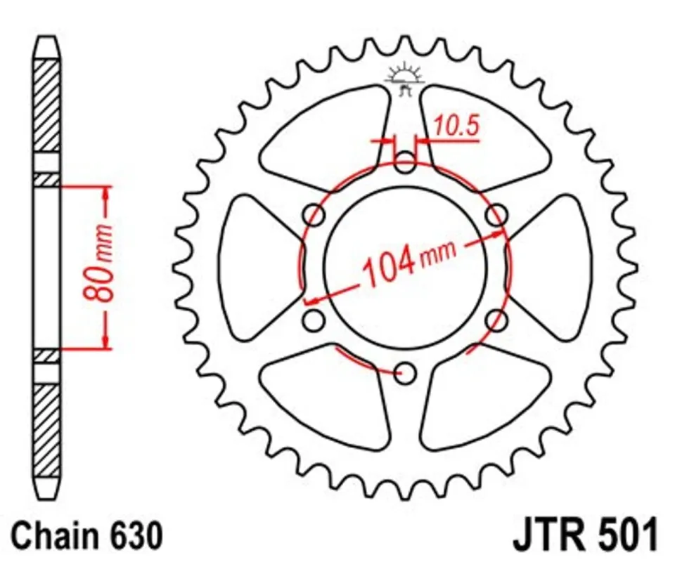 Aktuální Řetězová rozeta JT JTR 501-46 46 zubů, 630