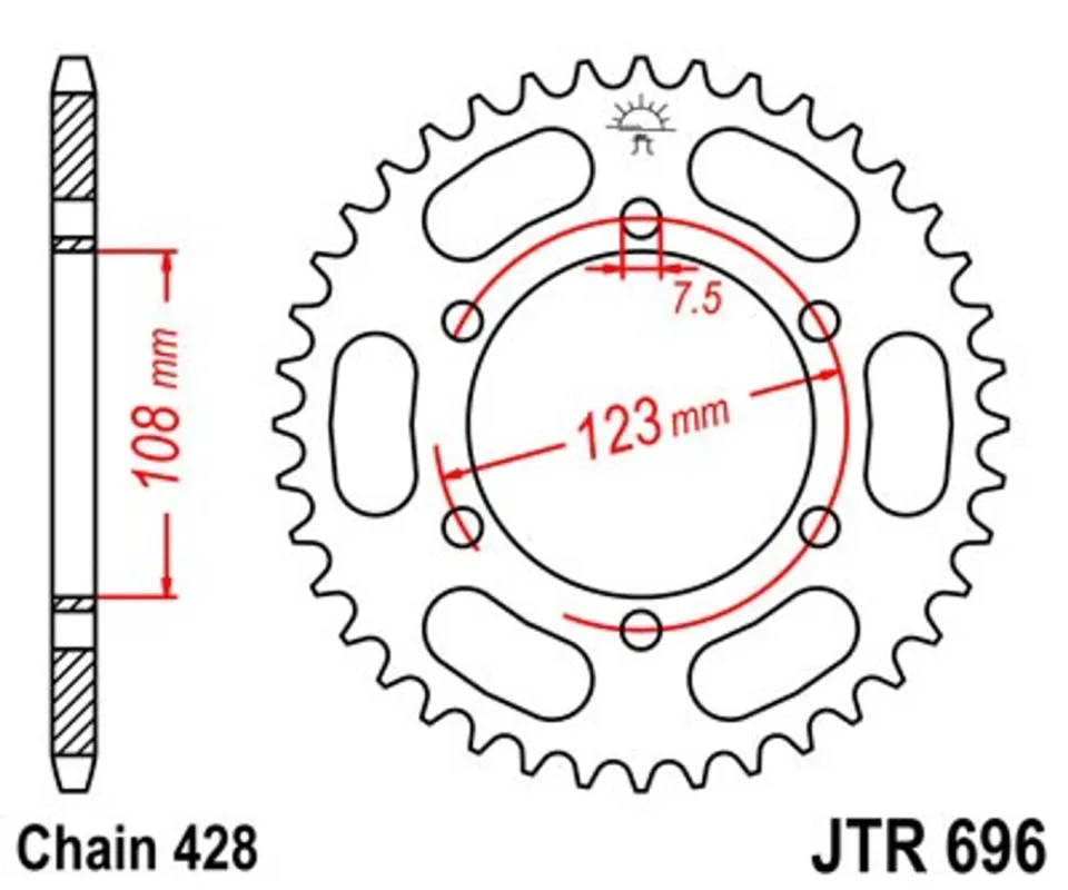 Akční Cena Řetězová rozeta JT JTR 696-43 43 zubů, 428