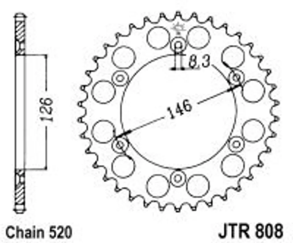 Tovární Cena Řetězová rozeta JT JTR 808-53 53 zubů, 520