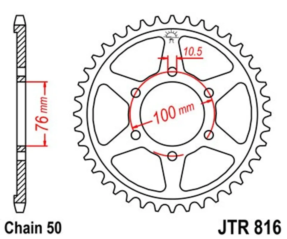 Akce Řetězová rozeta JT JTR 816-47 47 zubů, 530