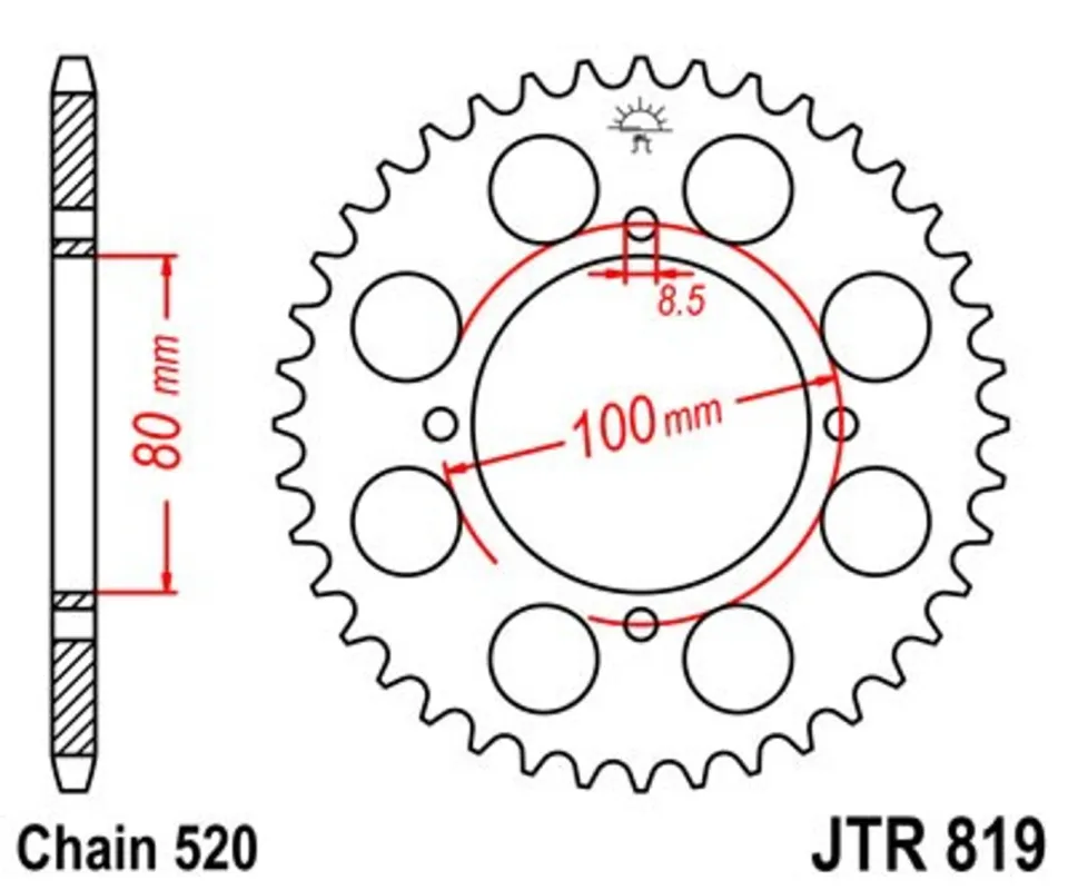 Výprodej Řetězová rozeta JT JTR 819-46 46 zubů, 520