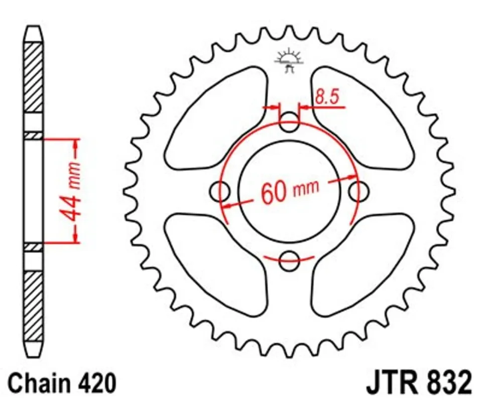 Víkendová Akce Řetězová rozeta JT JTR 832-50 50 zubů, 420