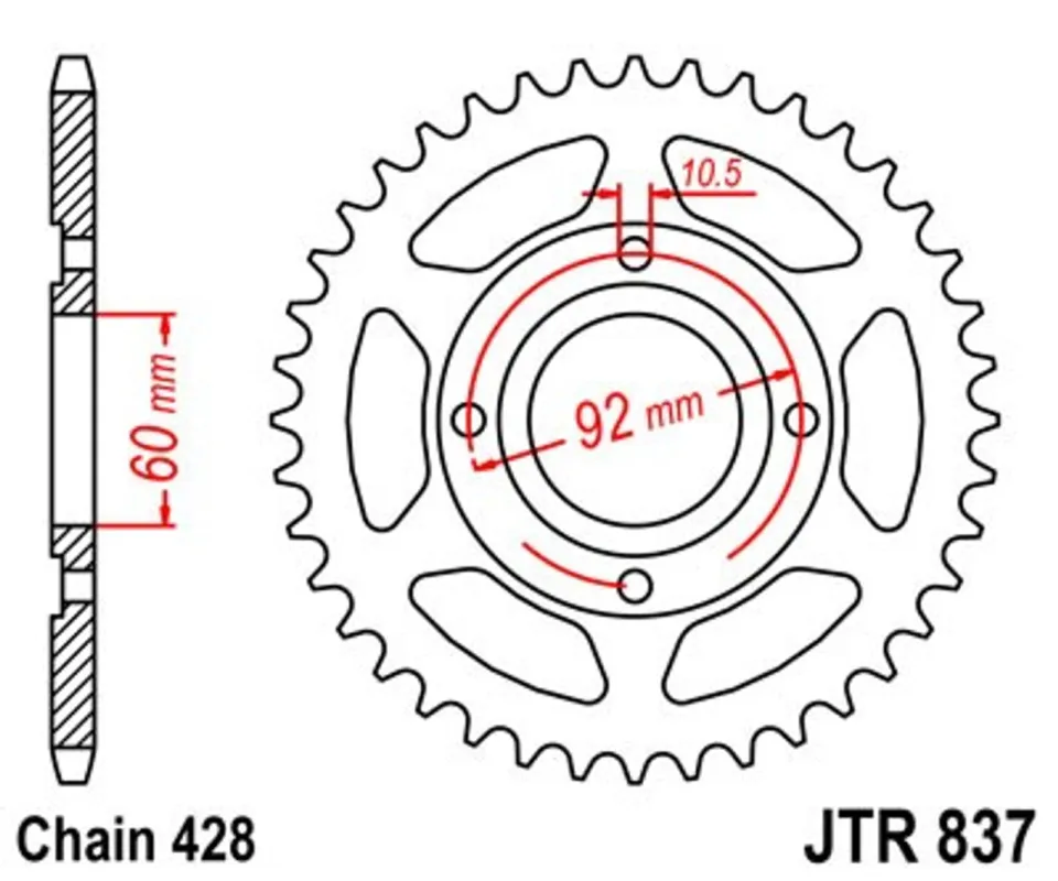 Tovární Cena Řetězová rozeta JT JTR 837-39 39 zubů, 428