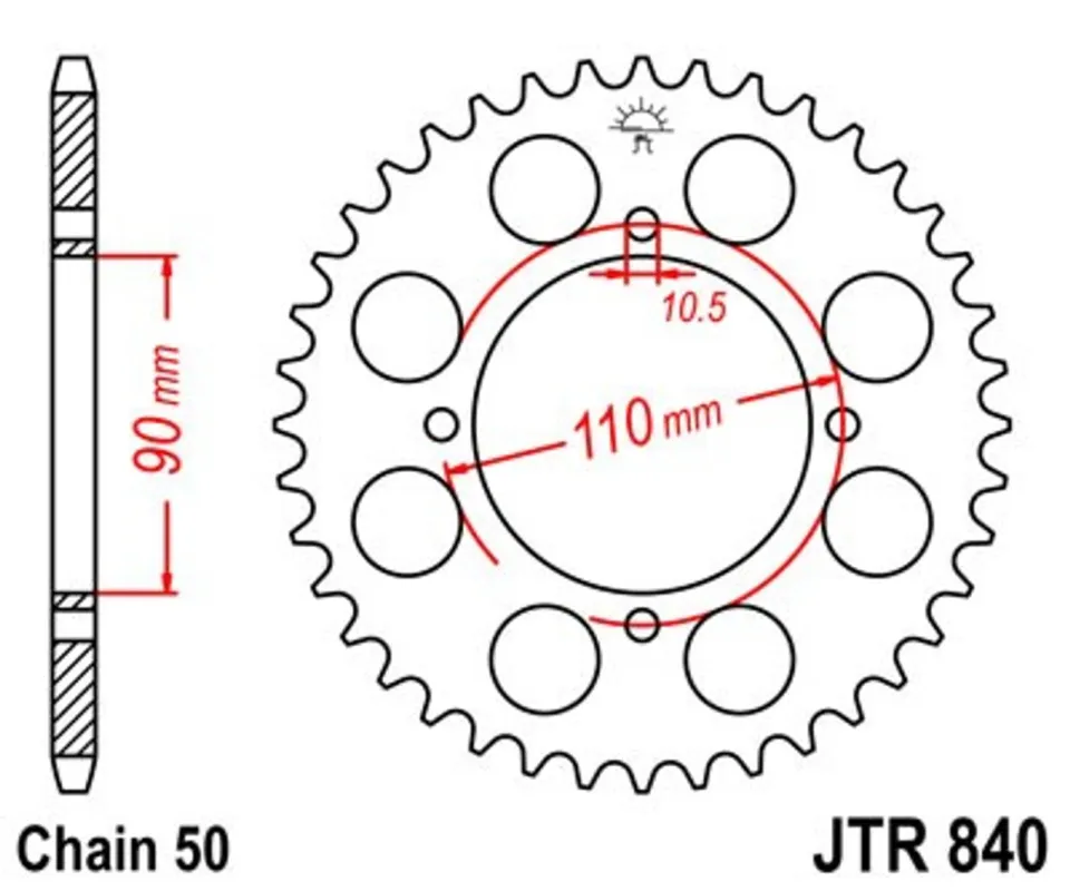 Řetězová rozeta JT JTR 840-35 35 zubů, 530 Omezená Nabídka