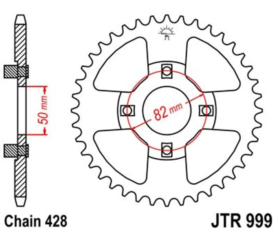 Akční Nabídka Řetězová rozeta JT JTR 999-45 45 zubů, 428