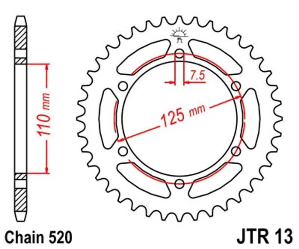 Výhodná Nabídka Řetězová rozeta JT JTR 13-39 39 zubů, 520