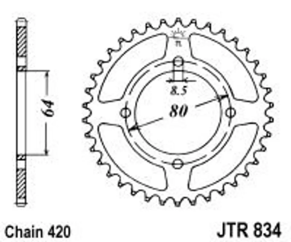 Aktuální Řetězová rozeta JT JTR 834-41 41 zubů, 420