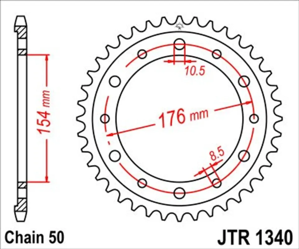 Dokud Zásoby Vydrží Řetězová rozeta JT JTR 1340-45 45 zubů, 530