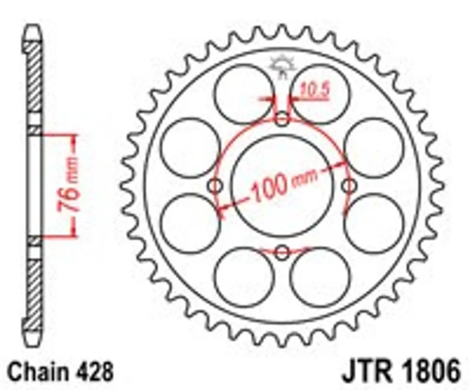 Omezená Nabídka Řetězová rozeta JT JTR 1806-47 47 zubů, 428