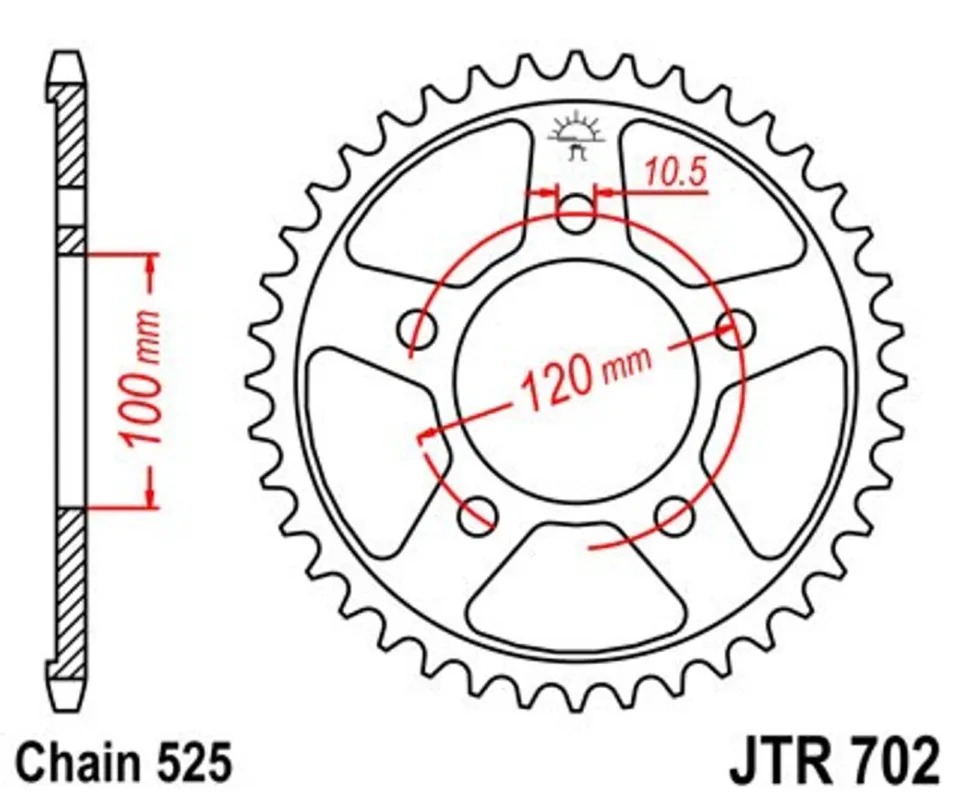 Finální Výprodej Řetězová rozeta JT JTR 702-43 43 zubů, 525