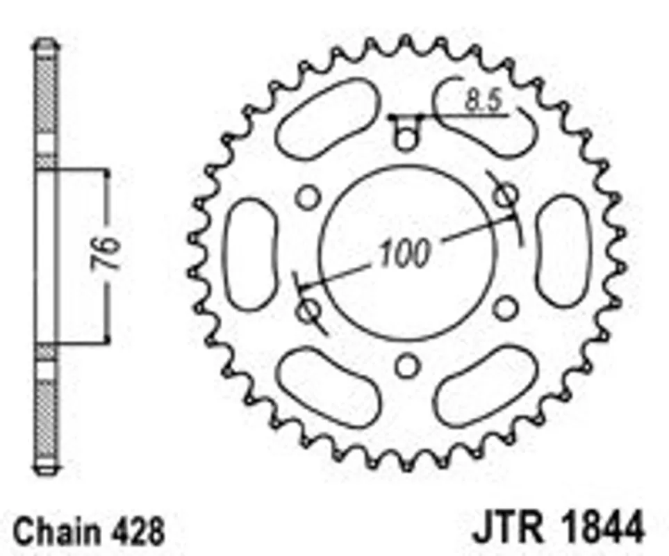 Autentický Řetězová rozeta JT JTR 1844-42 42 zubů, 428