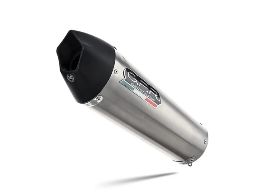 Autentický Koncovka výfuku Slip-on GPR NEW GRAND PRIX EVO TITANIUM CF.4.CAT.GPAN.TO Broušený titan zahrnuje spojovací svod, odnímatelný dB killer a katalyzátor