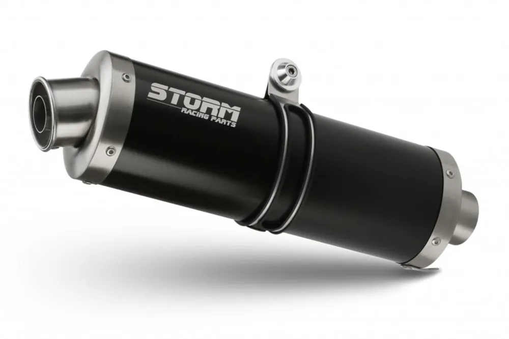 Akce Koncovka výfuku STORM OVAL QJ.002.LX2B černá