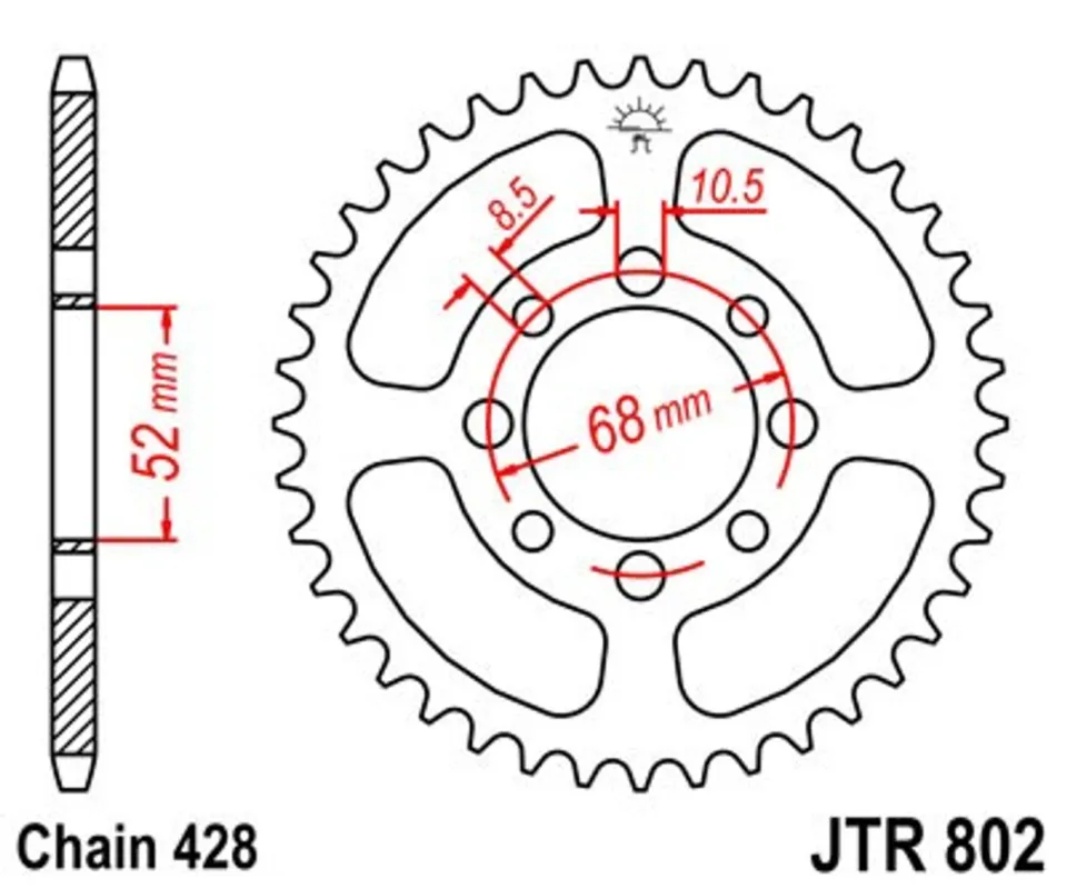Nejlepší Cena Řetězová rozeta JT JTR 802-50 50 zubů, 428
