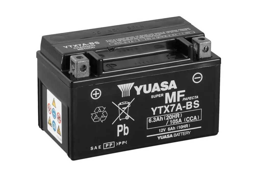 Bezúdržbová motocyklová baterie YUASA YTX7A-BS Sleva