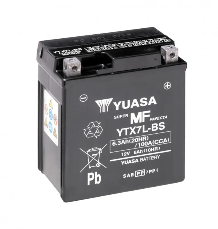 Bezúdržbová motocyklová baterie YUASA YTX7L-BS Sleva