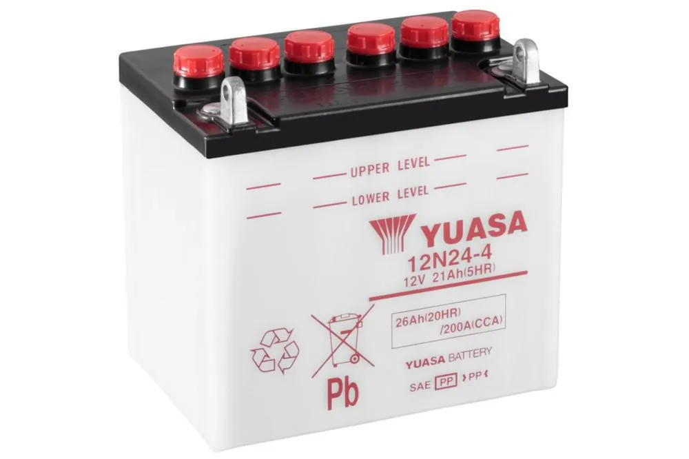 Konvenční 12V akumulátor vč. kyseliny YUASA 12N24-4 Must-Have