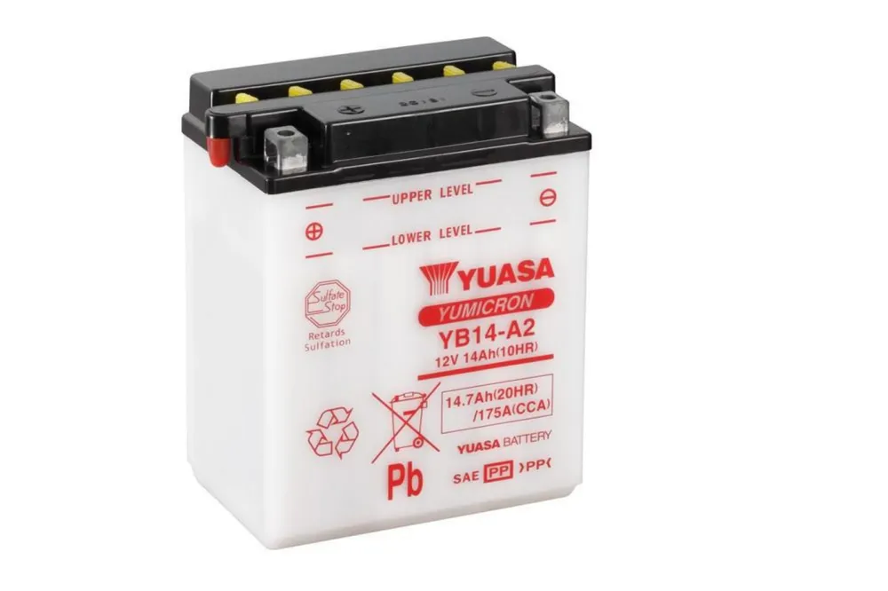 Yumicron akumulátor vč. kyseliny YUASA YB14-A2 Levný