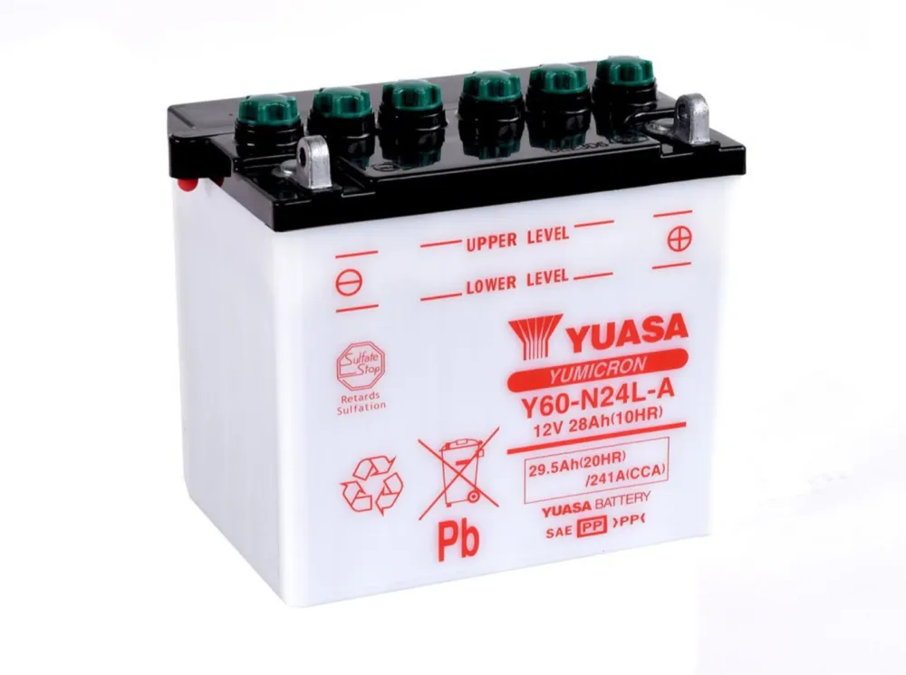 Bezpečná Platba Yumicron akumulátor vč. kyseliny YUASA Y60-N24L-A