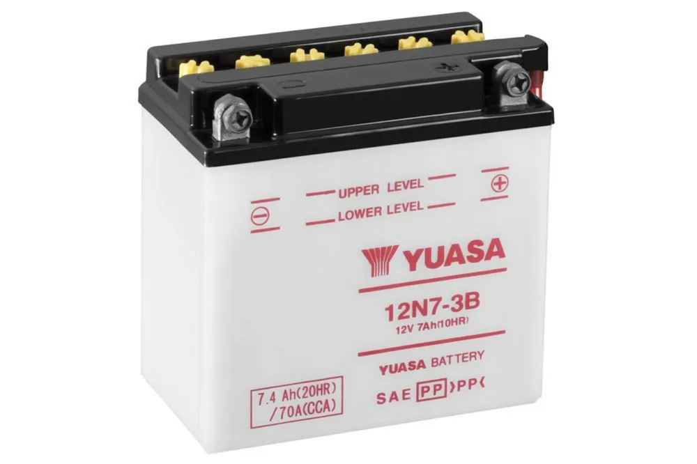 Autentický Konvenční 12V akumulátor vč. kyseliny YUASA 12N7-3B