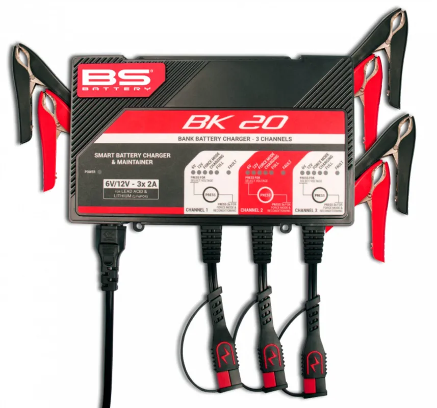 3kanálová nabíjecí stanice BS-BATTERY BK20 (vhodné také pro lithiové baterie) 12V 2A Hit Sezóny