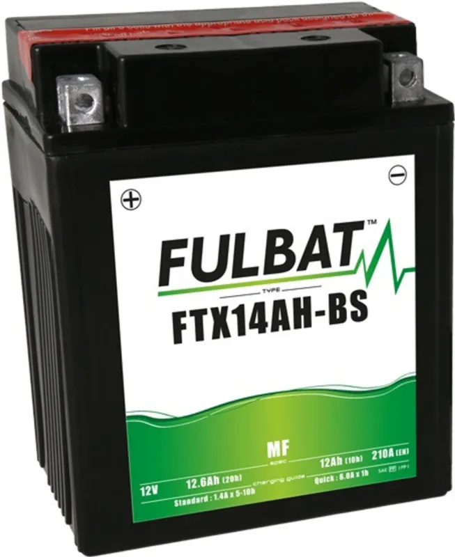Bezúdržbová motocyklová baterie FULBAT FTX14AH-BS (YTX14AH-BS) Bezpečná Platba