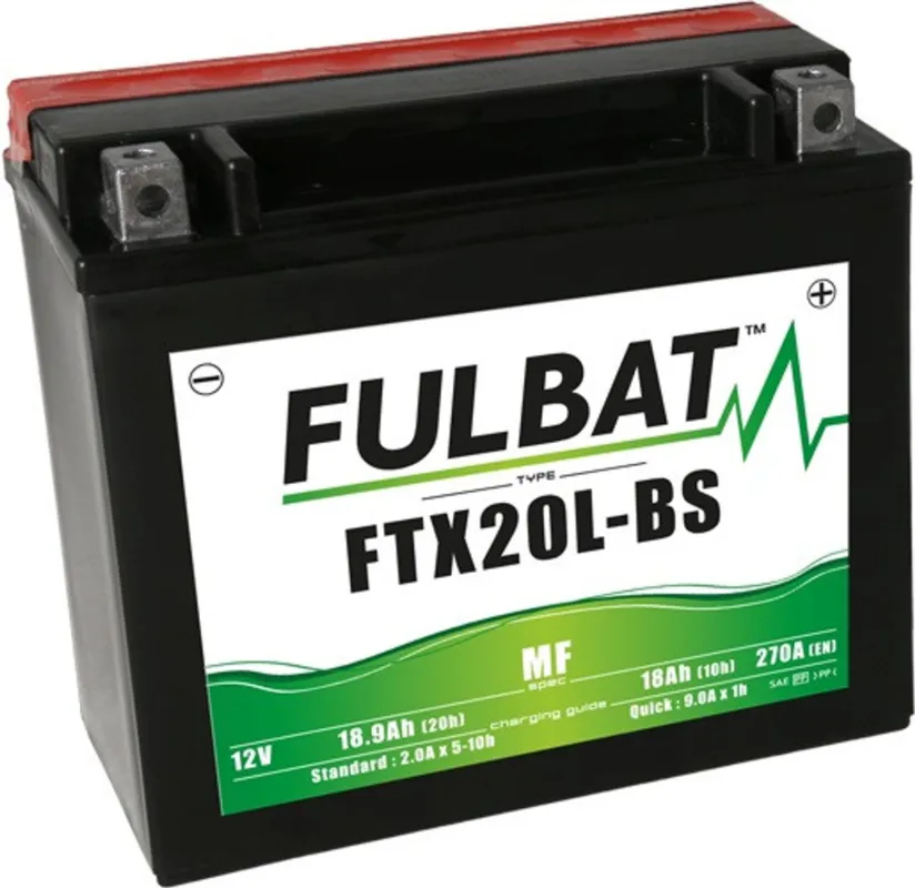 Bezúdržbová motocyklová baterie FULBAT FTX20L-BS (YTX20L-BS) Vysoce Kvalitní